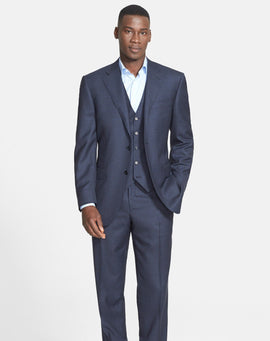 Classic Fit Three-Piece Check Suit